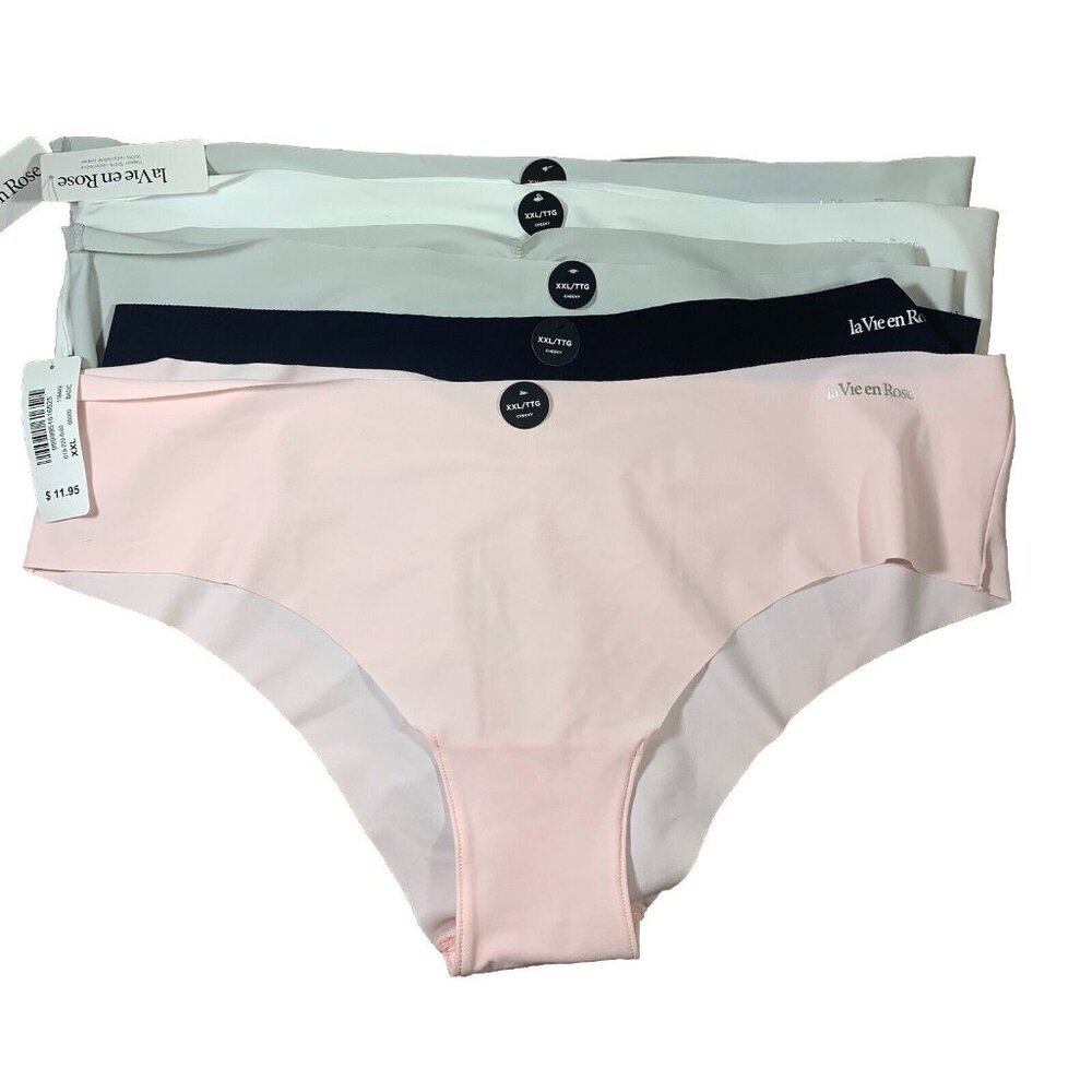 La Vie En Rose XXL Be Free Microfiber Invisible Cheeky Panty 5 Pair New With Tag